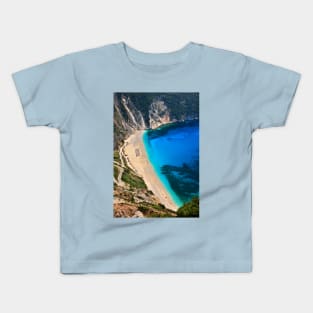 Myrtos beach & Casper the friendly ghost Kids T-Shirt